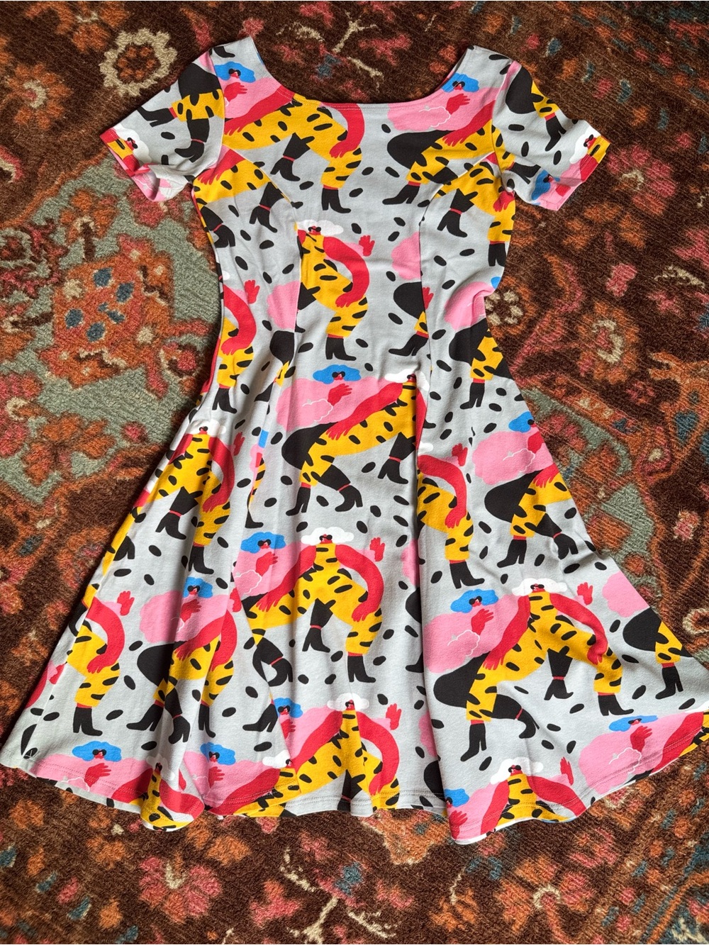 NWOT Nooworks Cha Cha dress in ‘dancing ladies’ print